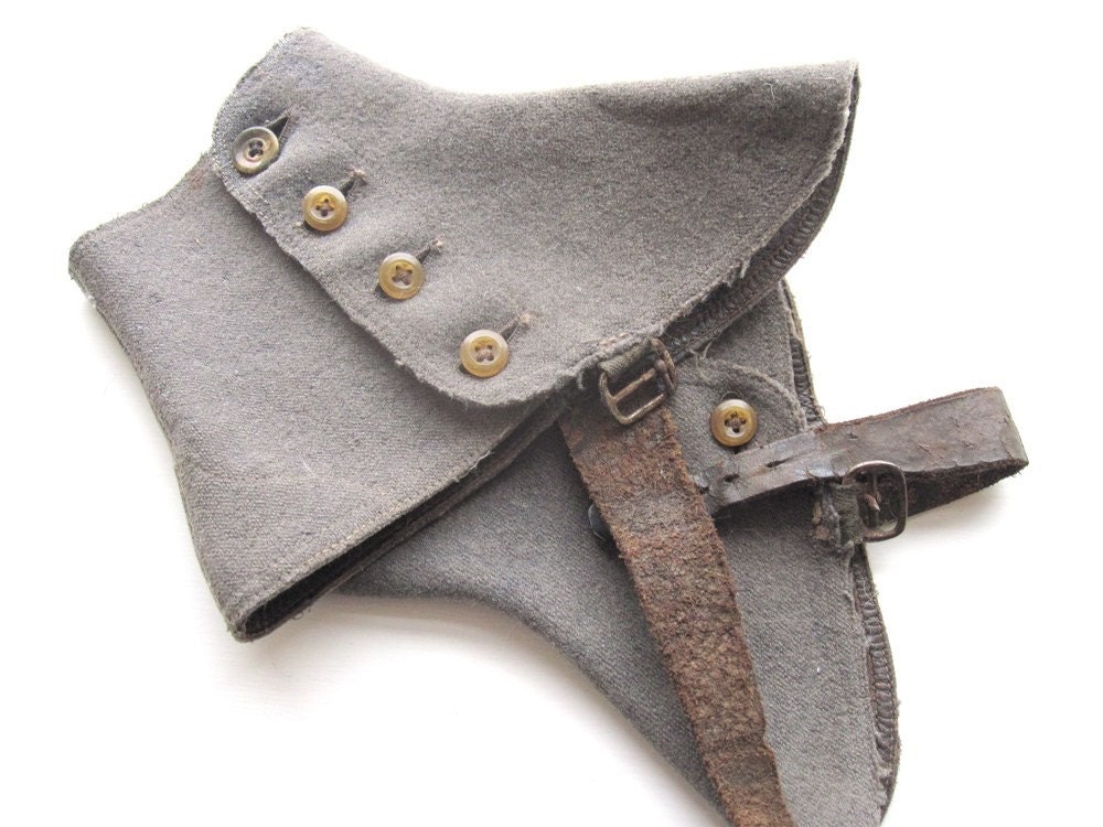 Victorian Leather Woolen Antique Spats