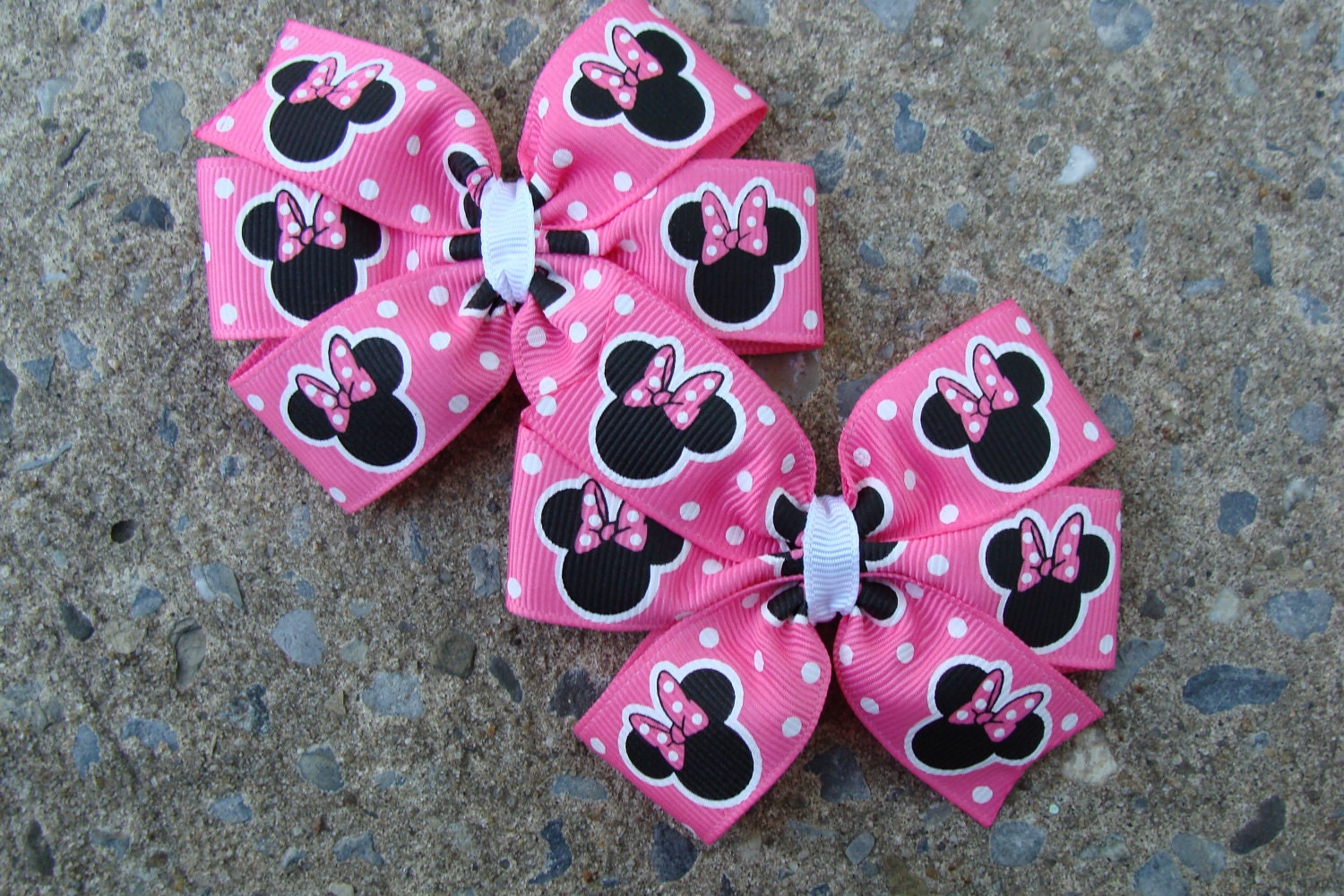 Minnie Mouse Hair Bows - PInk and Black Minnie Mouse Hair Bows