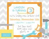 HANDYMAN TOOL TIME Printable Digital Birthday Invite by Fresh Chick Designs