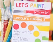 PARTY PRINTABLE - Rainbow Art Paint Party Printable Birthday Invitation - Petite Party Studio Il_170x135