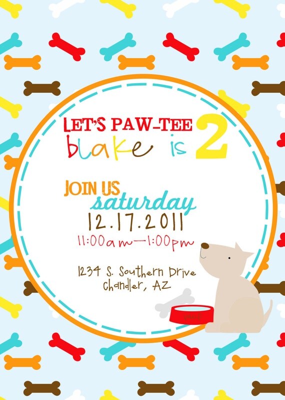 Printable Party Invite - Puppy birthday party or baby shower invite - Fresh Chick Design Studio Il_570xn