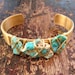 LUX Three Stone Stacking Brass Bracelet Bohemian Turquoise Gemstone Cuff