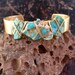 LUX Three Stone Stacking Brass Bracelet Bohemian Turquoise Gemstone Cuff