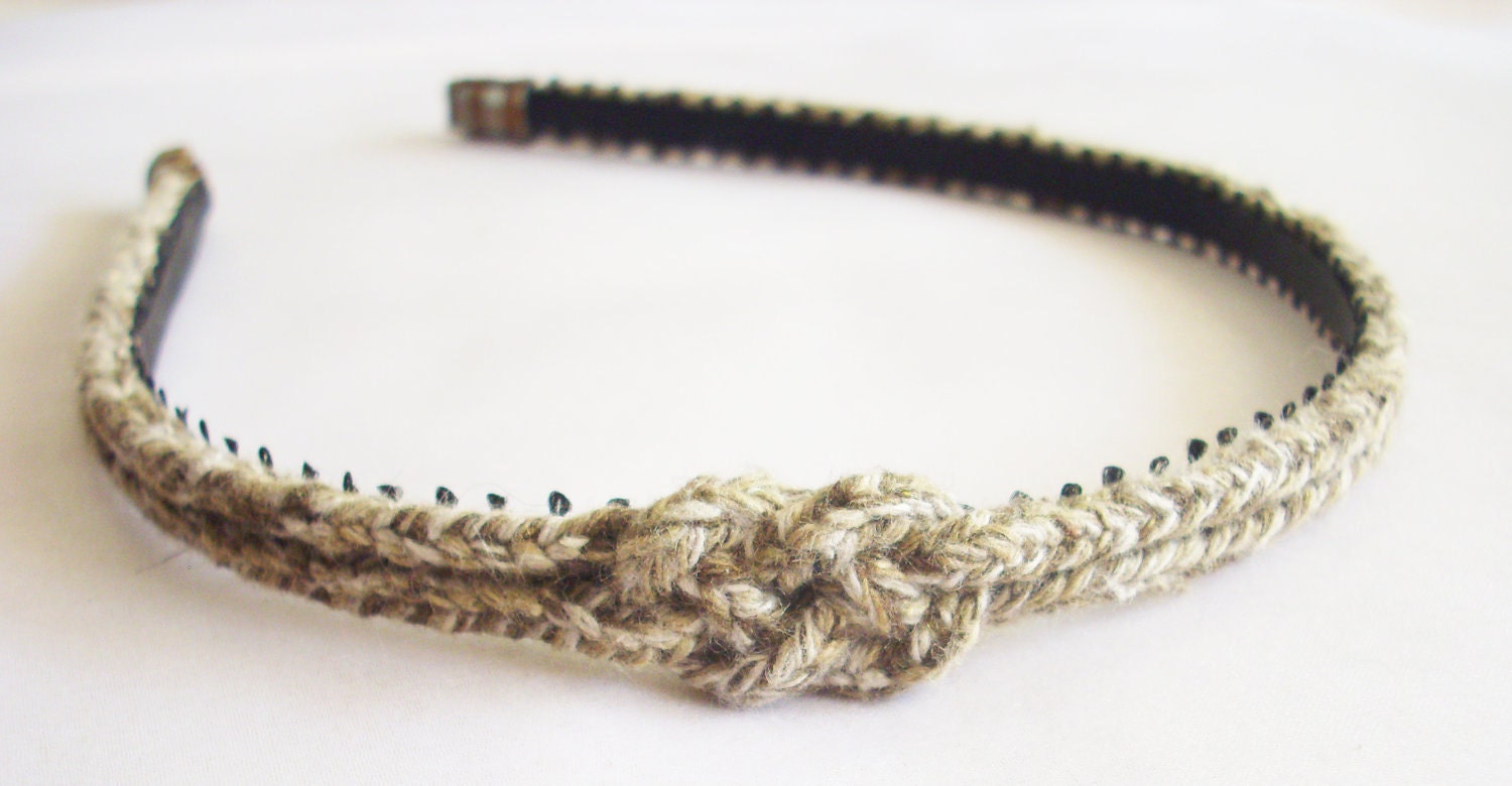 Taupe Recycled Cotton Knotted Headband