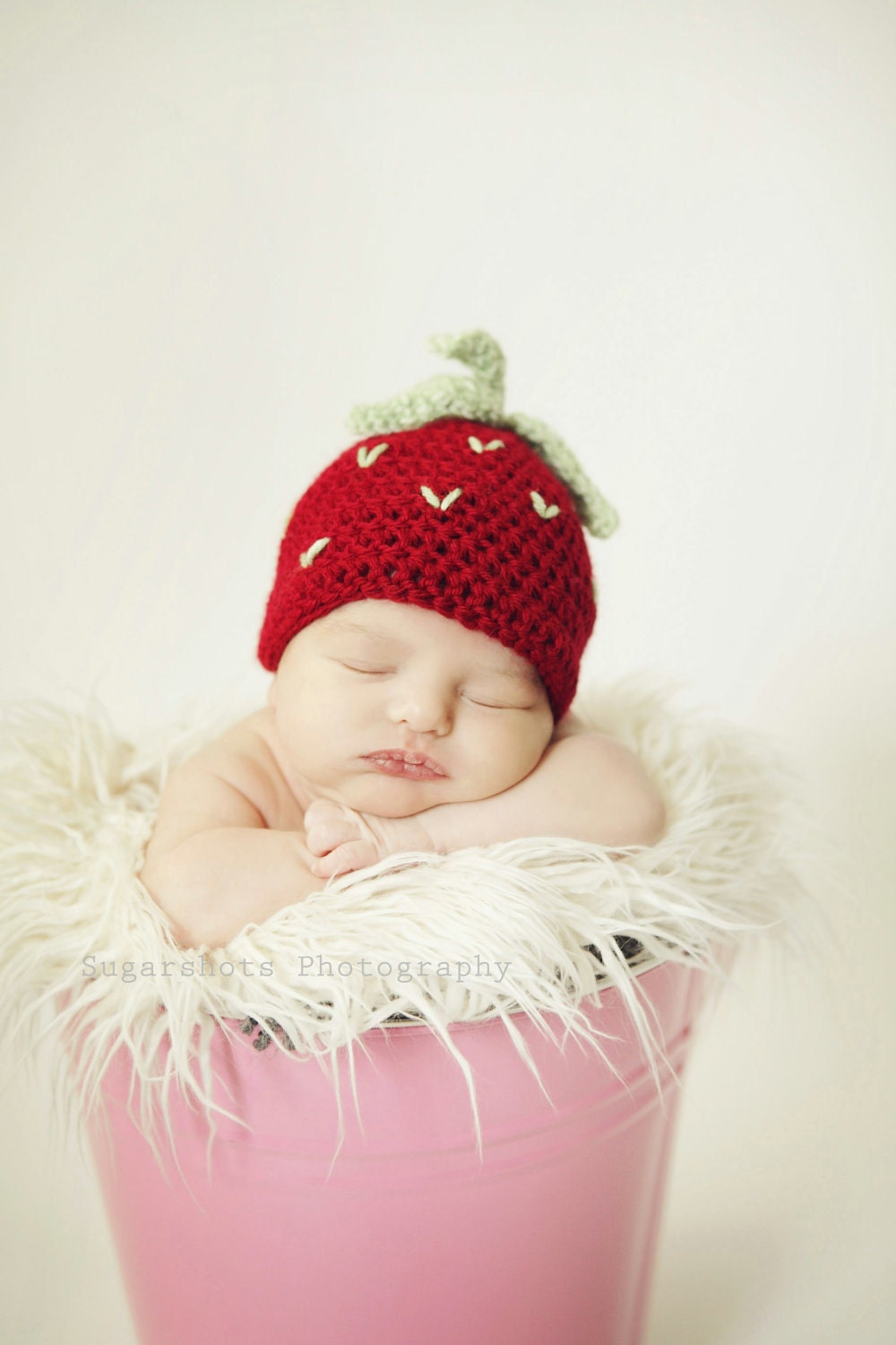 Strawberry or Blueberry Infant  Hat and Photography Prop