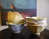 Vintage Porcelain Lotus Bowls - Set of 5