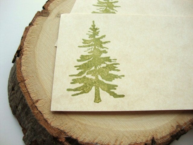 Pine Tree Placecards Rustic Country Wedding Christmas