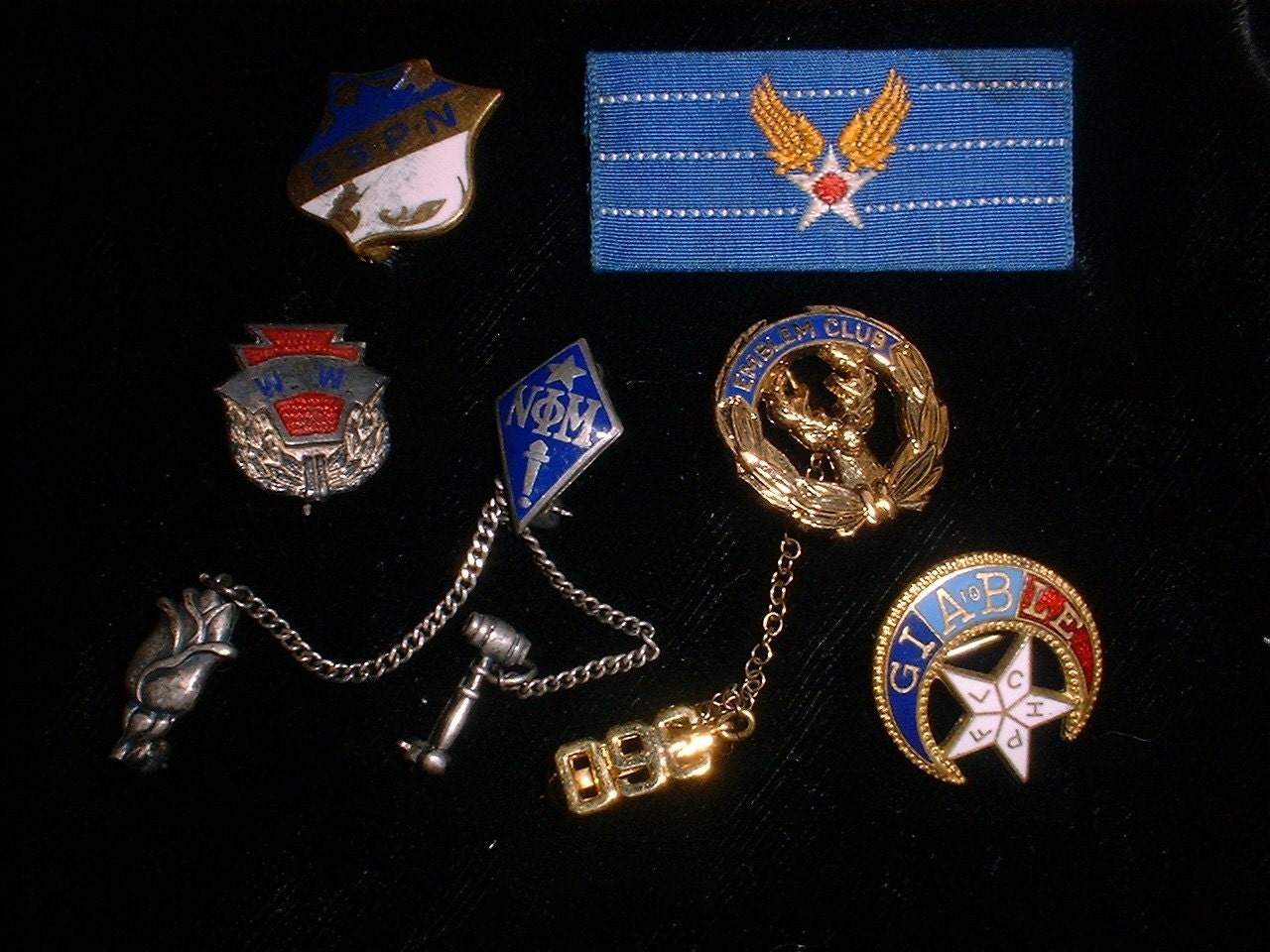 Lot of Six Old Organization and Club Pins REDUCED