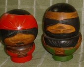 A Pair of Unusual Little Japanese Wooden Dolls REDUCED