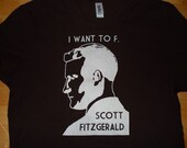I Want To F. Scott Fitzgerald Womens Tee (Black, Size 2XL)