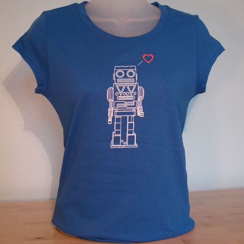 Robot Love Womens Tee (Royal Blue)