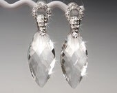 Elegant Swarovski Crystal Navette Chandelier Bridal Earrings - CORRINE