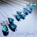 Peacock Blue Bridesmaid Necklace and Earring Wedding Bridal Set Crystal Teardrop - AURORA