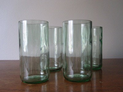 recycled green glassware