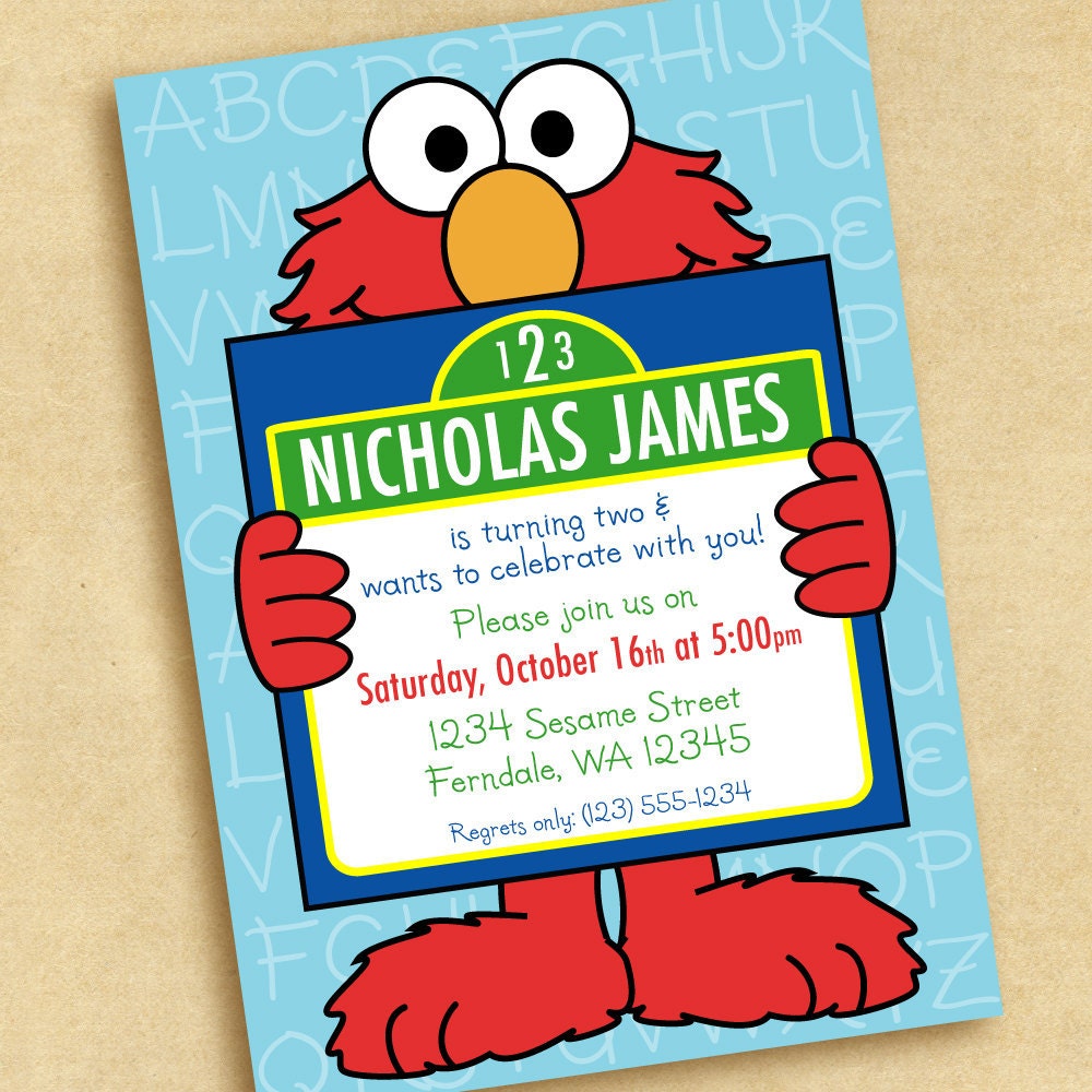 Elmo Birthday Party Invitation