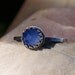 Kali - Brilliant Checkerboard Faceted 6mm Cornflower Blue Chalcedony in Sterling Silver Crown Bezel