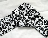 dSLR Camera Strap Cover Slipcover, Black and White Damask