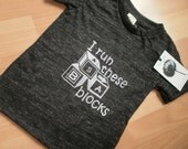 Kid's Eco-Friendly I Run These Blocks screen print T shirt 6-12 months Charcoal