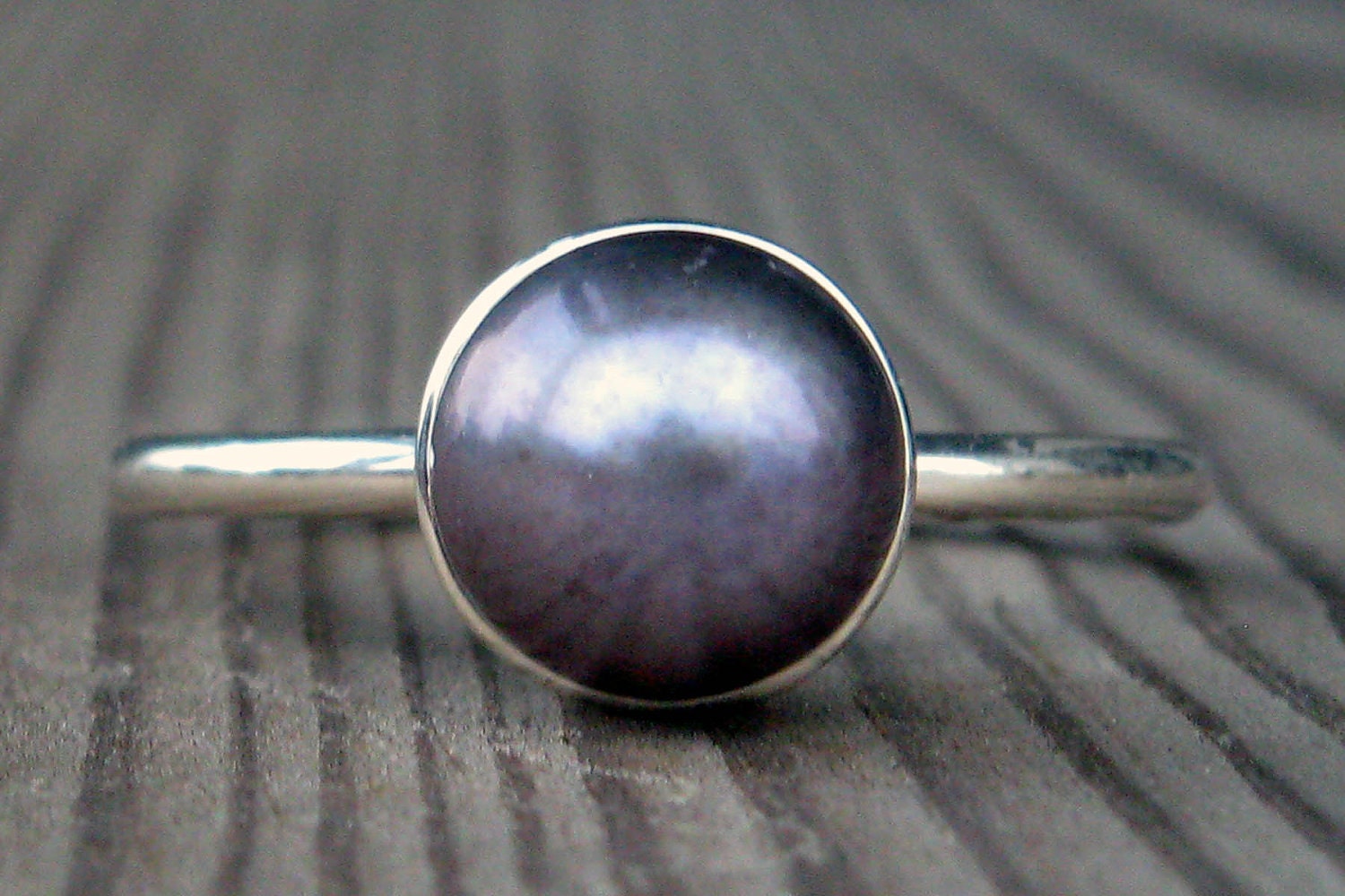 Sterling Silver Stacking Fresh Water Pearl Ring Handmade Size 4,5,6,7,8,9