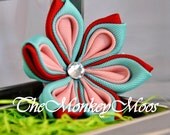 Flower Hair Clip for Girls - Piece of Cake Large Double Starlit Kanzashi
