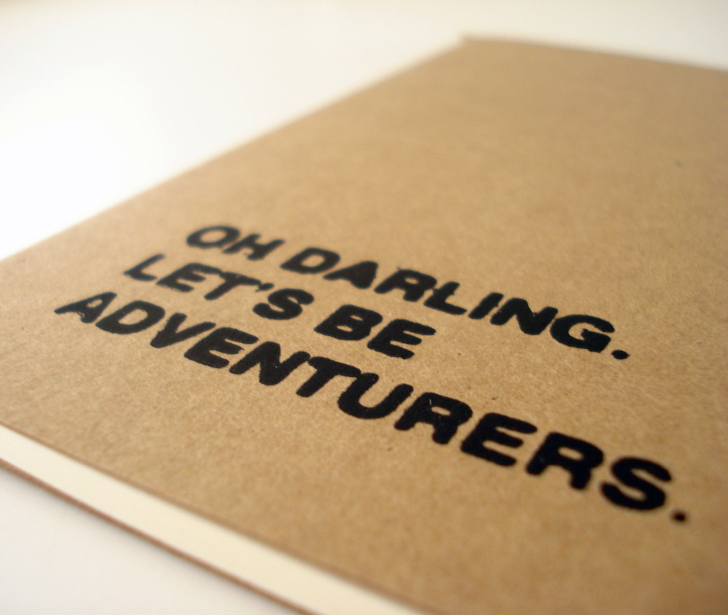 Oh Darling, Let's Be Adventurers Notebook - Black - Screen Printed - Cahier - Moleskine