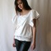 Wear butterfly shirt - Upycled white man's shirt Burton - Maela - US 10/12 6 EU 38/40