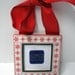 Christmas Frame Ornament- Stitched Snowflake Ribbon