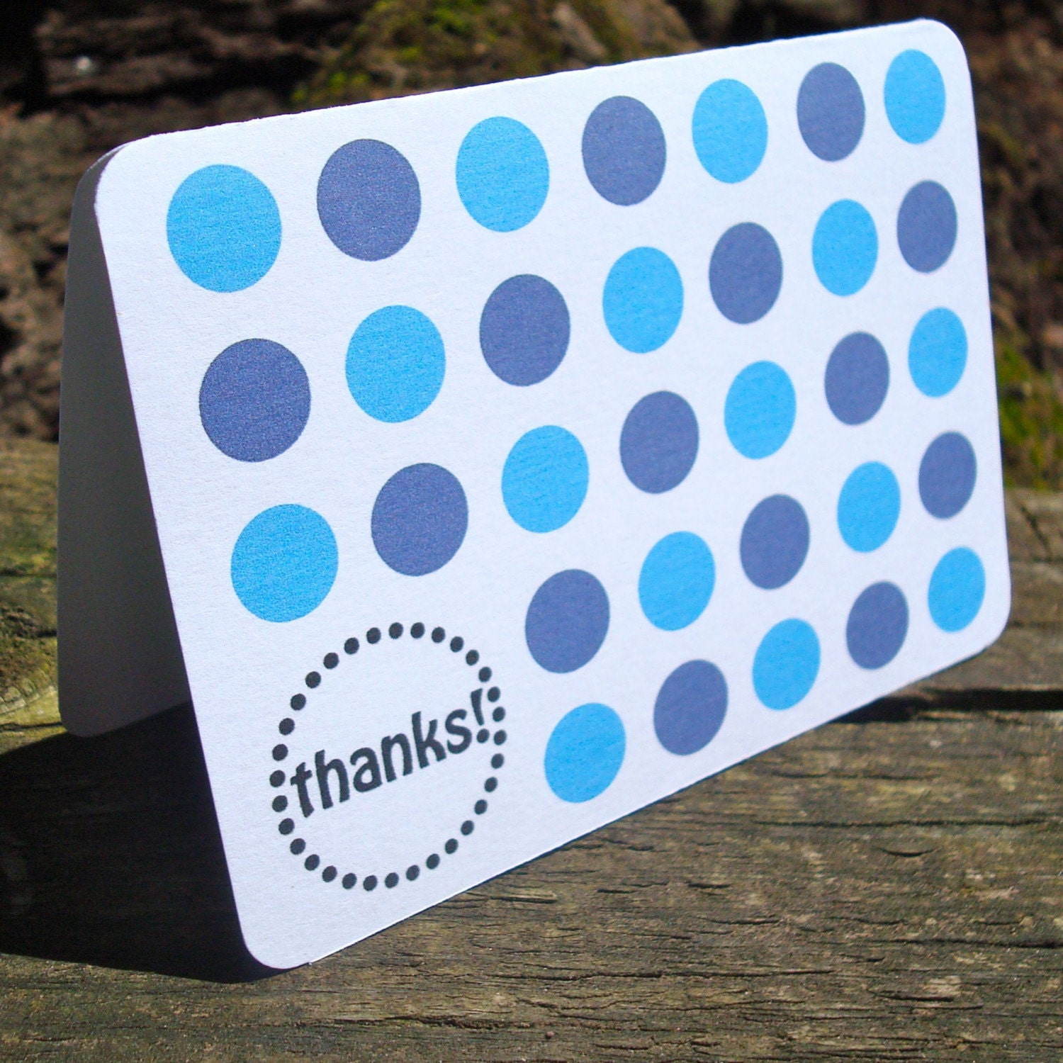 Sparkle Thank You Notes - Set of 8 - Blue Polka Dots