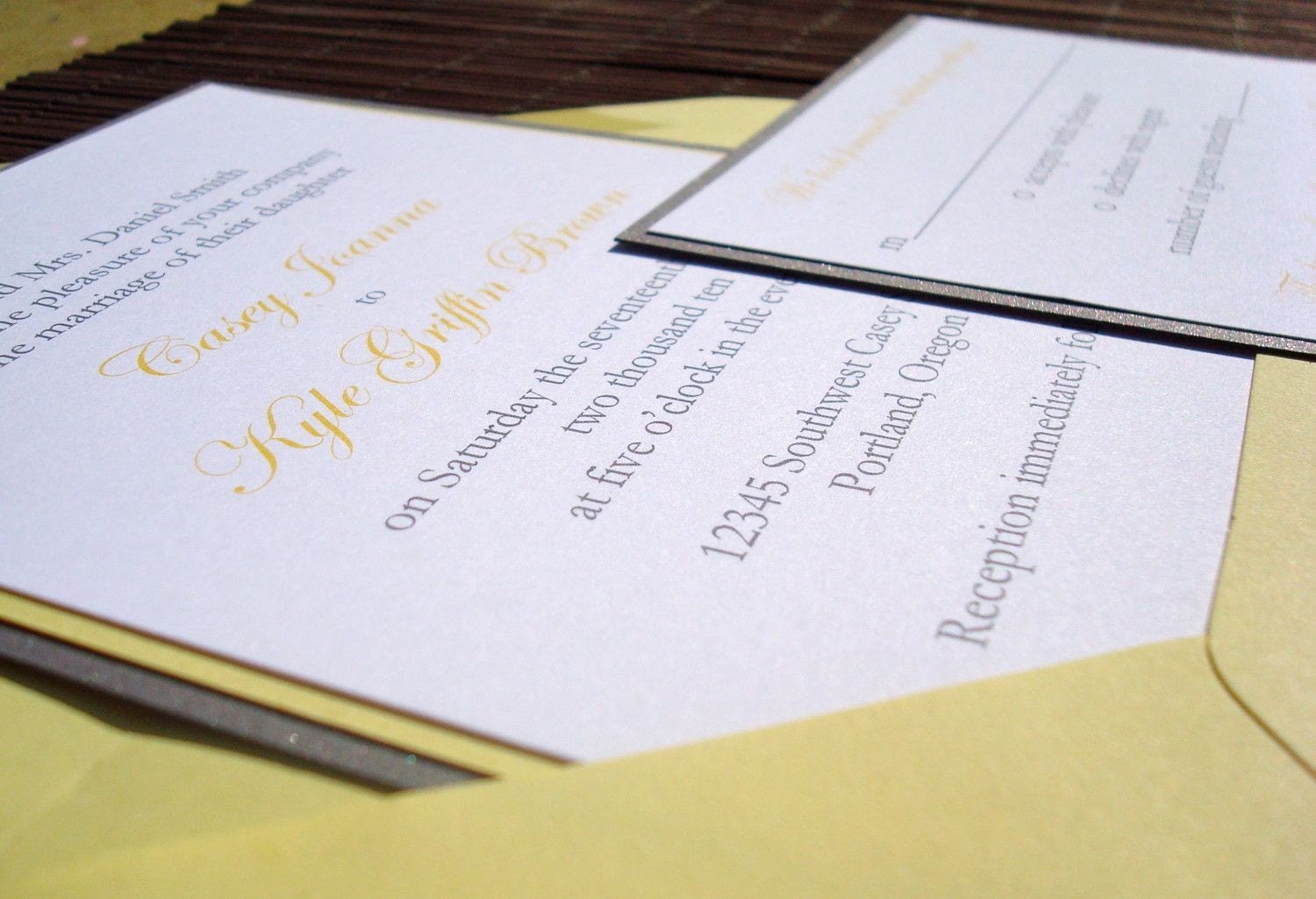 Splash of Lemon - Yellow and Gray Wedding Invitation (sample)