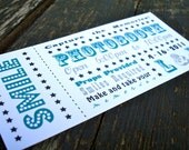 Photo Booth Ticket - Wedding Favor - Party Favor (Sample)