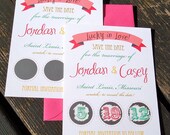 Scratch Off Lottery Ticket Save The Date (Sample) - As Seen in Brides Magazine UK and Flea Market Style Weddings