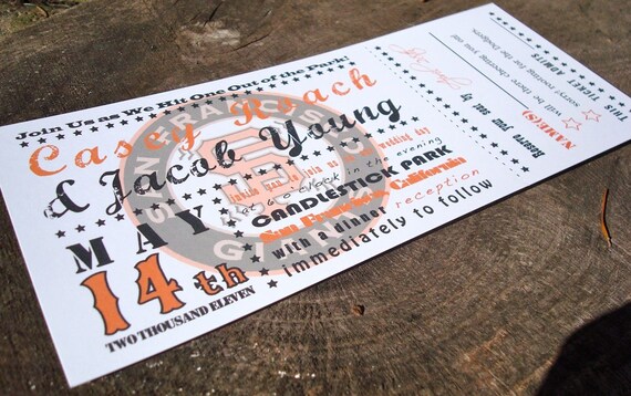 Baseball Ticket Wedding Invitation (Sample)