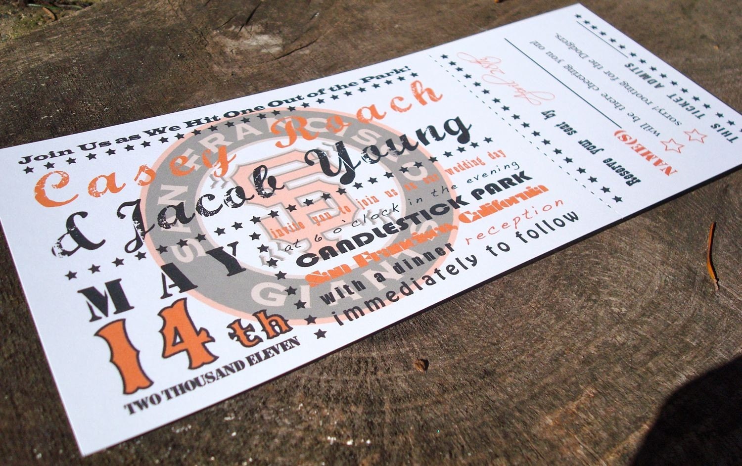 Baseball Ticket Wedding Invitation (Sample)