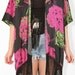 Reserved floral Duster with black long fringe