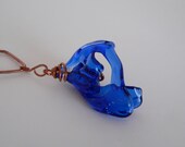 Upcycled blue glass necklace