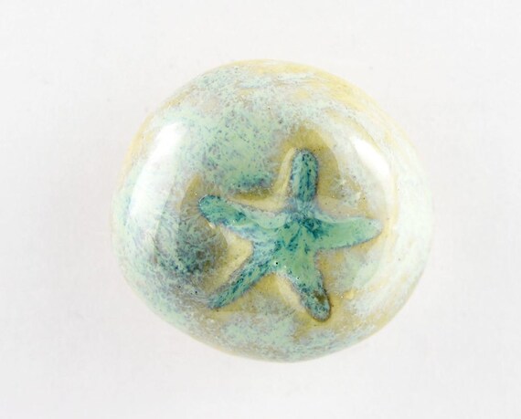 ring adjustable aqua olive green glazed ceramic pastel organic nature modern sea starfish star beach free shipping