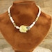Necklace cream rice pearls ceramic pastel sage green flower bud romantic wedding bride silver valentines day vintage style teamt
