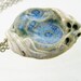 necklace choker ceramic pendant on silver chain organic nature modern swirl snail shell milky white blue sea beach free shipping