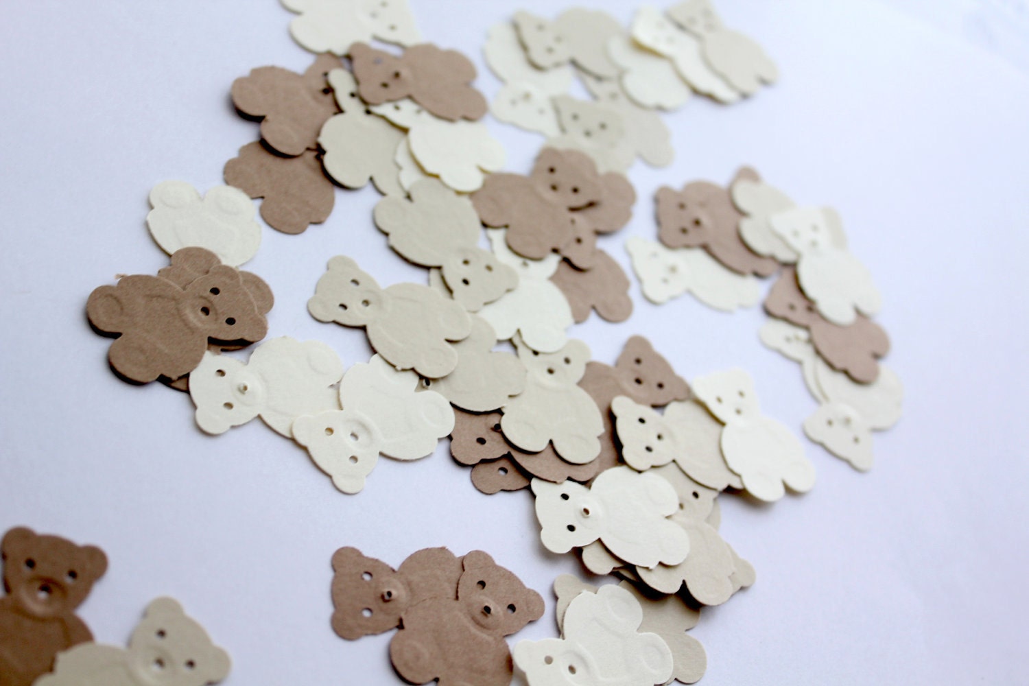 200 Pieces - Cute Baby Bear Hand Punched Shower Confetti - Perfect for Baby Showers available in your choice of colors