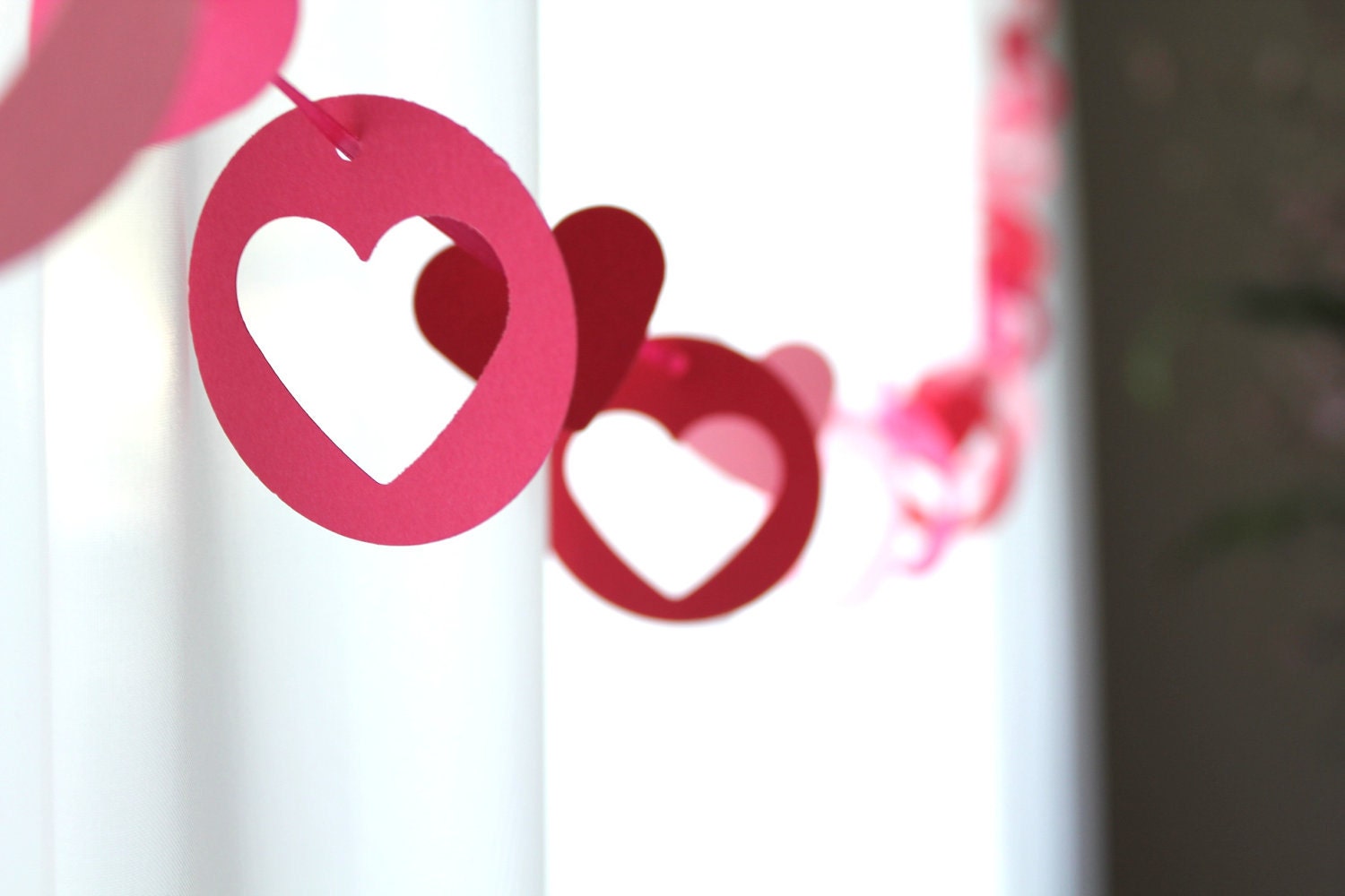 6 Foot - Lovely Hearts Garland - available in your choice of colors - Party Banner Garland perfect for Parties, Bridal or Baby Showers