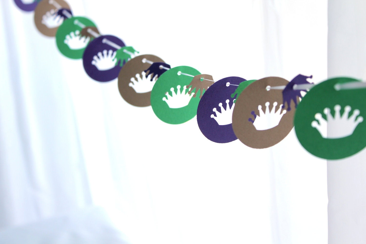 6 Foot - Mardi Gras Kings Crown Garland - available in your choice of colors  -  Party Banner