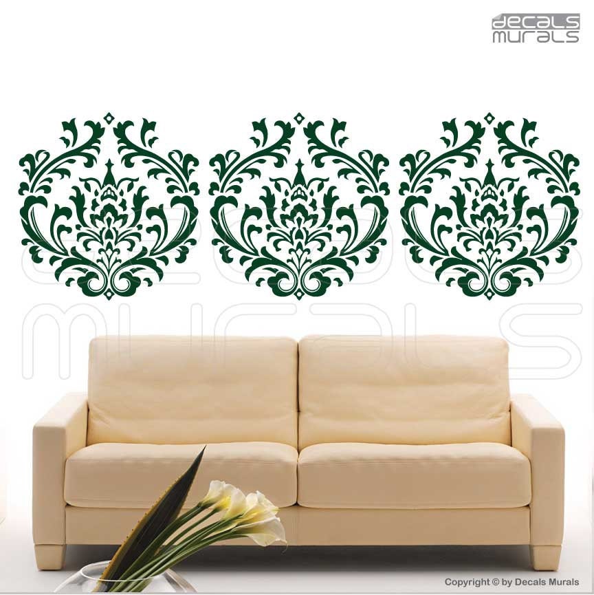 Wall decals DAMASK Vinyl art graphics interior decor by Decals Murals (28x27) Set of 3