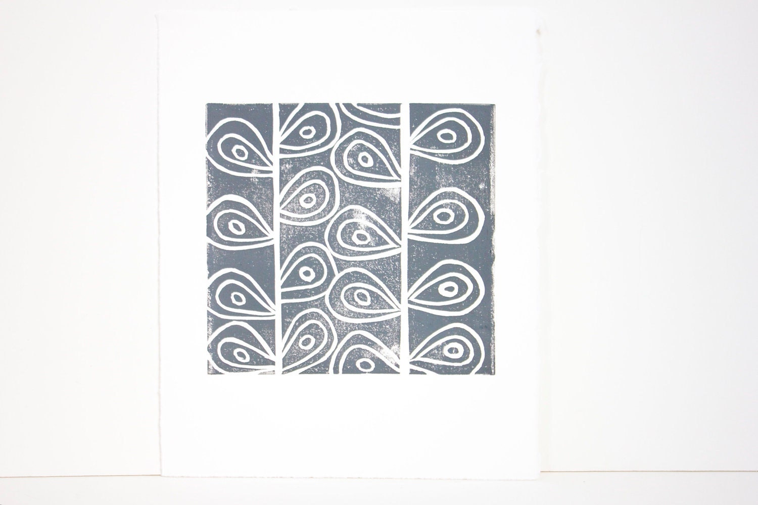 Gray Art Garden Stems Gray Modern Art Linocut Print of garden stems 8x10 Printmaking