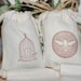 natural muslin gift bag BIRDS AND BEESx10, wedding shower favor bags, goody bags, gift bags
