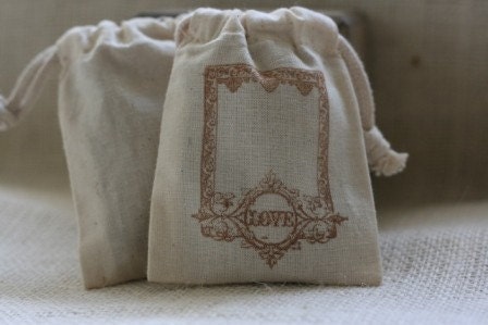 muslin favor bags FramEd LoVe x10, muslin wedding favor bags, gift bags for goodies, party favor bags, reception favor
