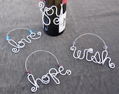 Wire word ornaments set of 4 - SALE