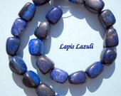 Lapis Lazuli Beads - Lapis Brick Nuggets - One Strand Available - Midnight Blue