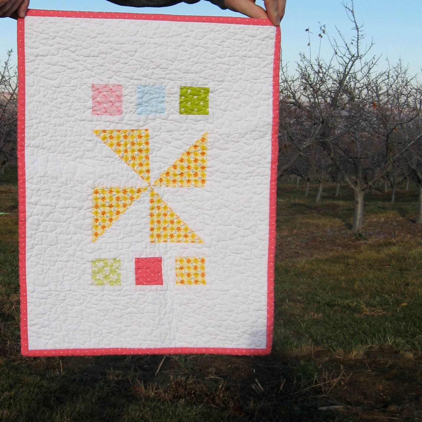 PDF PATTERN, Pinwheel Parade Crib and Doll Quilt