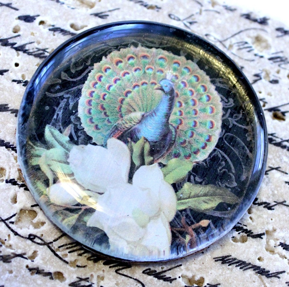 Peacock Glass Paperweight