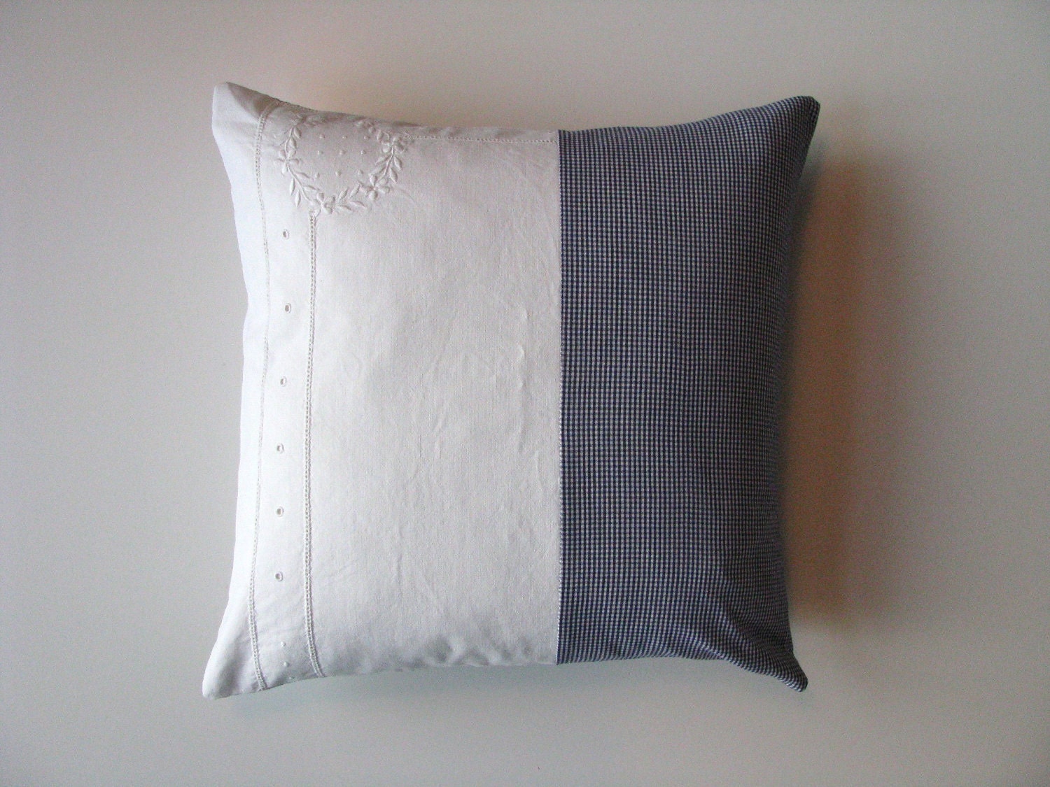 blue and white - pillow - cushion cover - patchwork - ostat